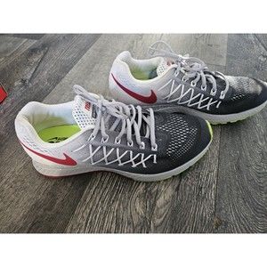 Nike Id Zoom Pegasus Size M 10 GREY/WHITE/RED/NEON